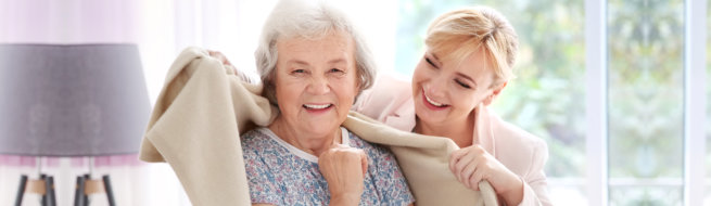 senior woman with her caregiver